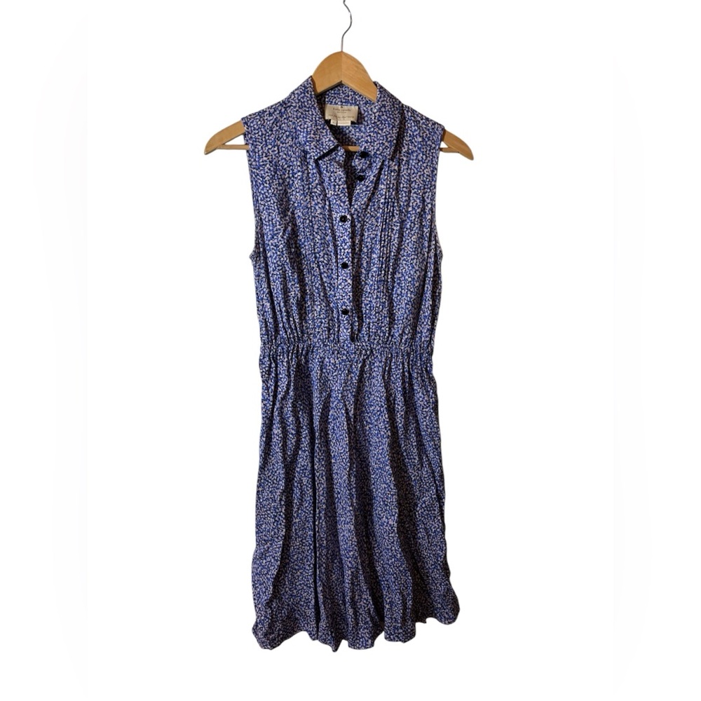 kate spade navy blue sleeveless shirt dress